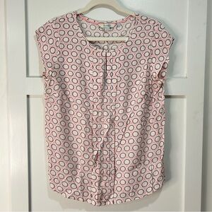 Boden short Sleeve Shirt Blouse with Keyhole lightweight cap sleeves size 10